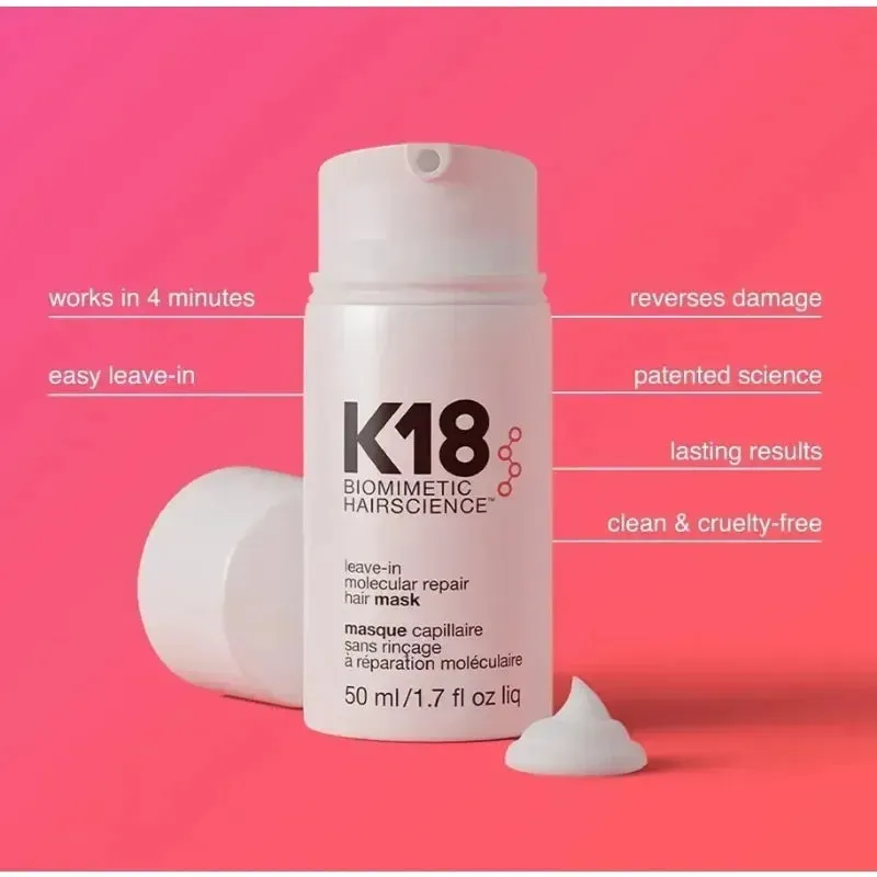 150Ml K18 Leave-In Molecular Hair Mask Original Repair Molecular Hair Damaged Dry Frizzy 4 Minutes Treatment Moisturize