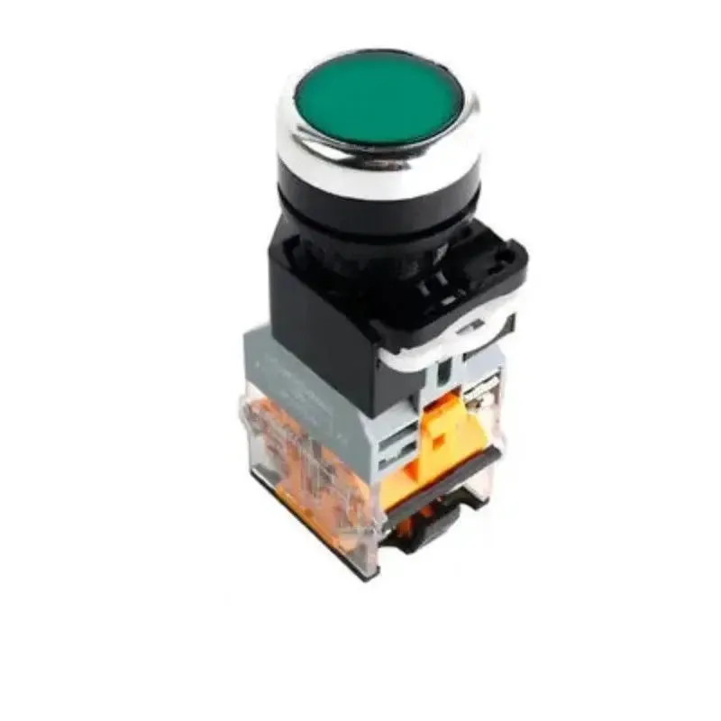 22mm LA38-11D/11DS Quality Sliver Contact Push Button Switch with Light on/Off Momentary/Latching220V LED Indicators