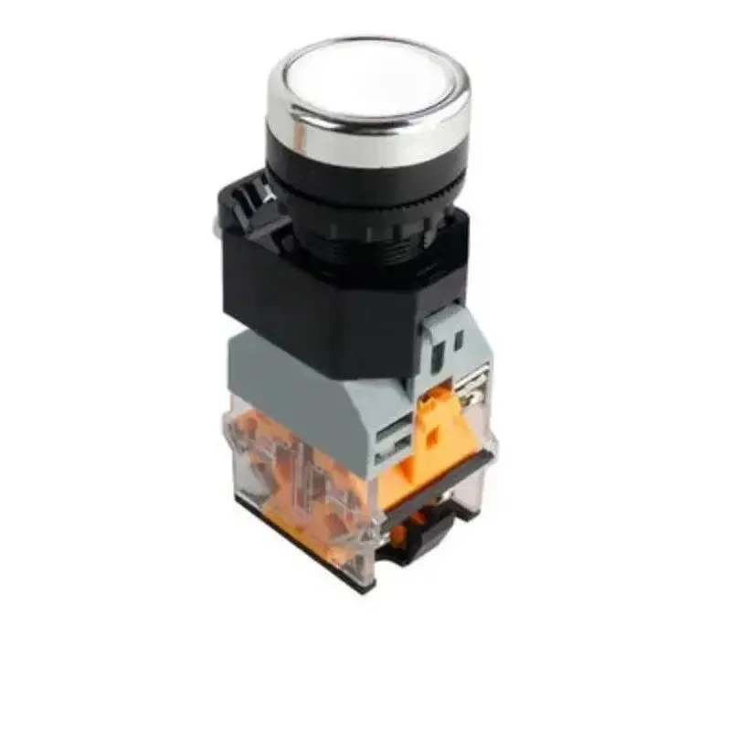 22mm LA38-11D/11DS Quality Sliver Contact Push Button Switch with Light on/Off Momentary/Latching220V LED Indicators