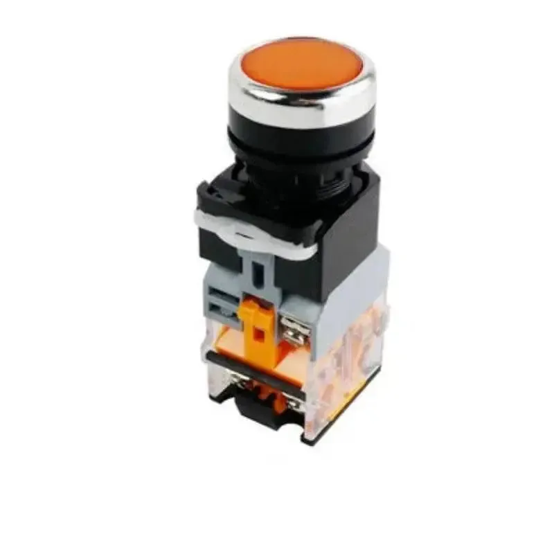 22mm LA38-11D/11DS Quality Sliver Contact Push Button Switch with Light on/Off Momentary/Latching220V LED Indicators