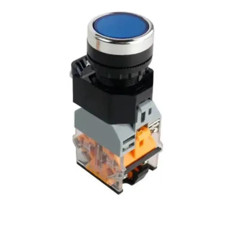 22mm LA38-11D/11DS Quality Sliver Contact Push Button Switch with Light on/Off Momentary/Latching220V LED Indicators