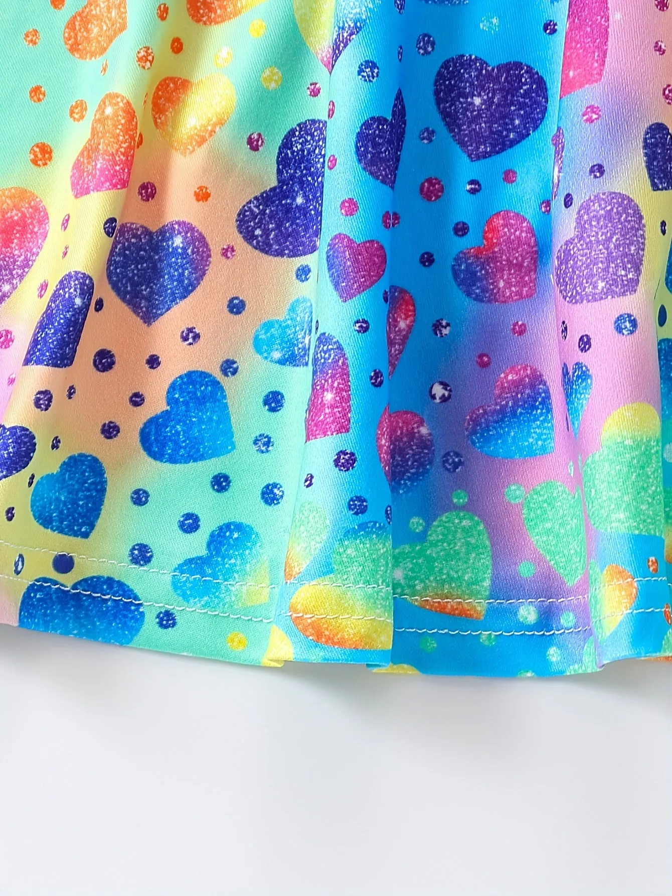 3-Piece Girls Unicorn/Fish Scales/Hearts Dress Set - Adorable Full-Print Ruffle Sleeve Casual Outfits for Everyday Adventures