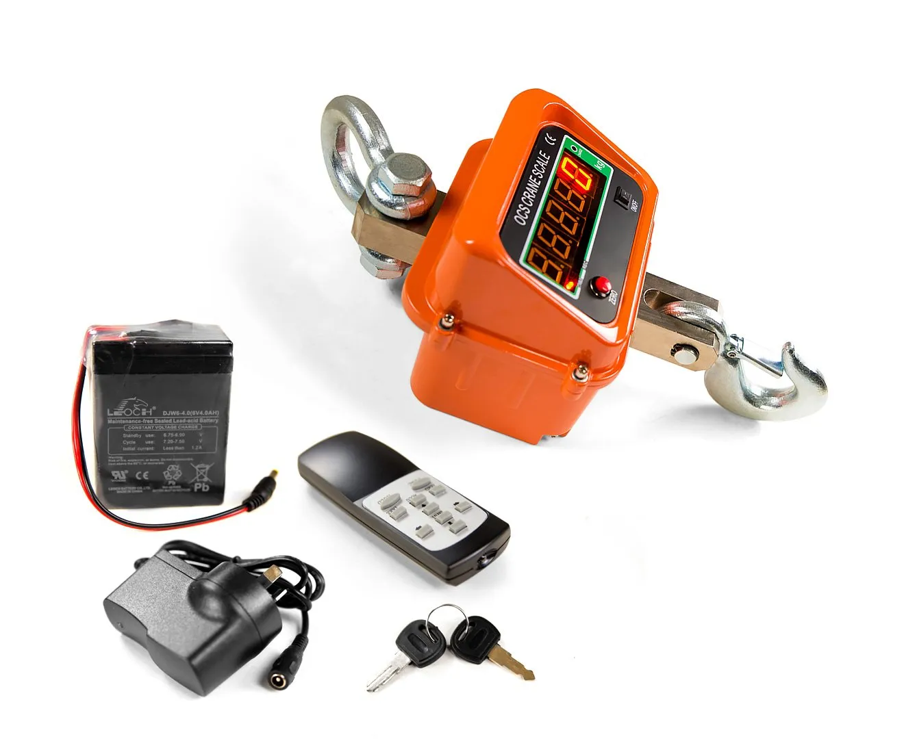 3 Tonne LED Crane Scale, Remote Control, Rechargeable Battery