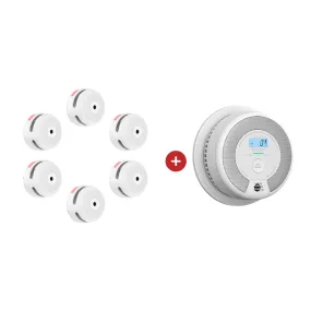6-Pack XS01-WR Wireless Interconnected Smoke Alarm   1-Pack SC07-W Wireless Interconnected Combination Alarm