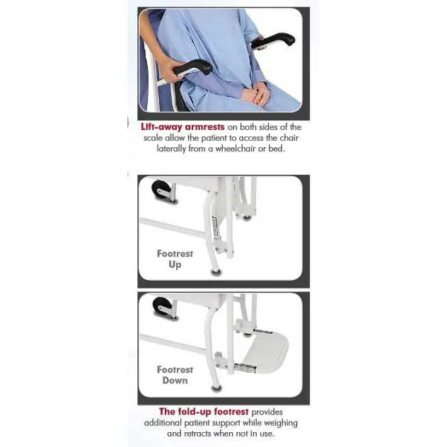 6475 Detecto -	Medical Chair Scale, Digital, 400 lb Capacity