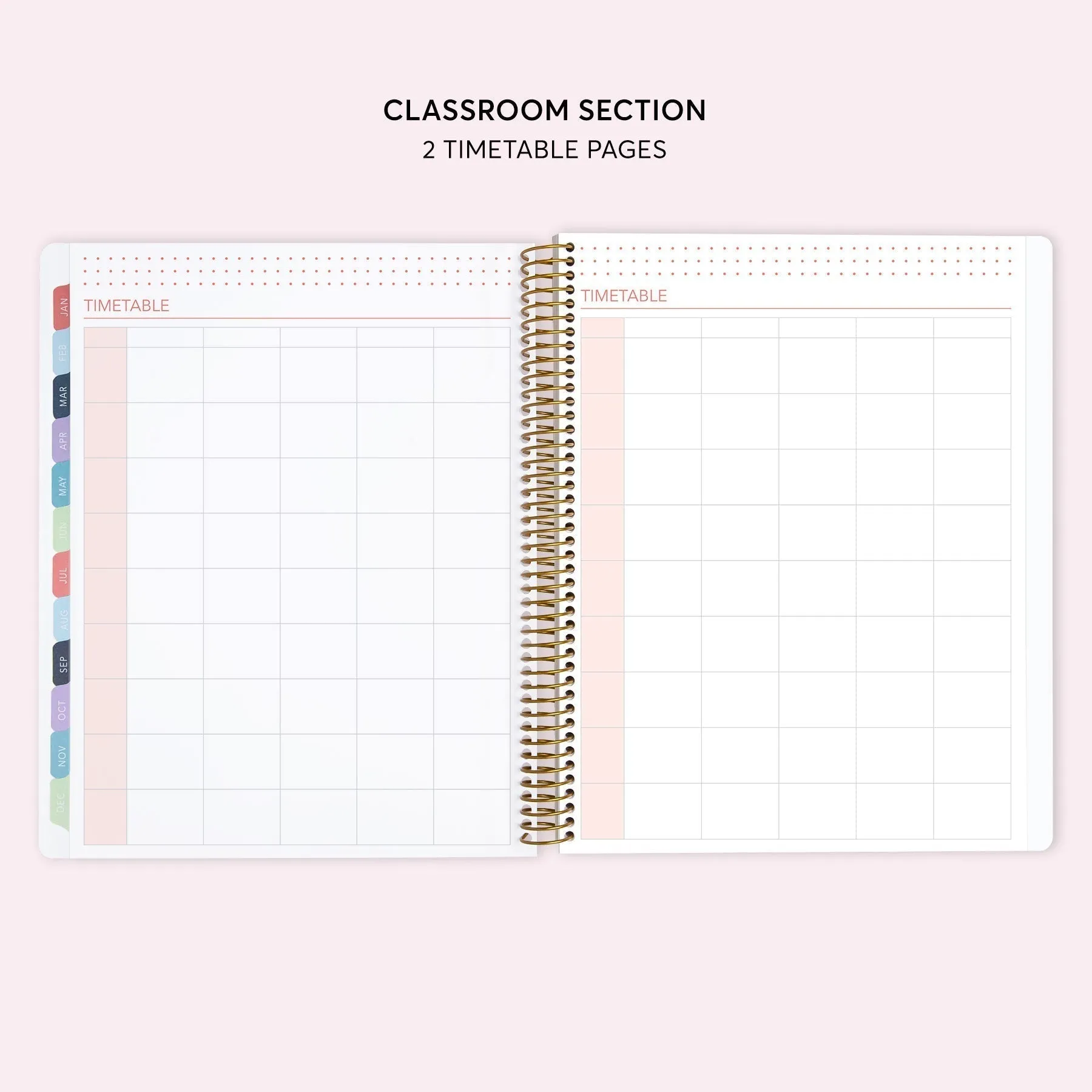 8.5x11 Teacher Planner - Flower Frame Blue