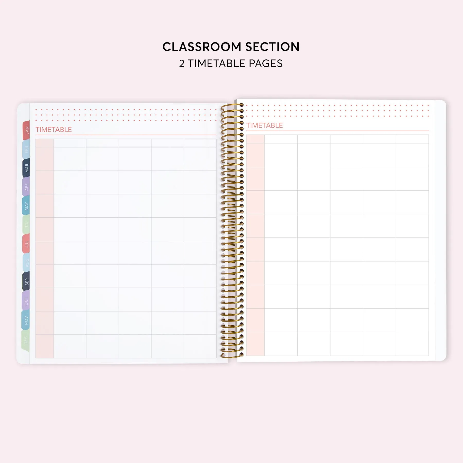 8.5x11 Teacher Planner - Navy Blue Pink Watercolor Floral