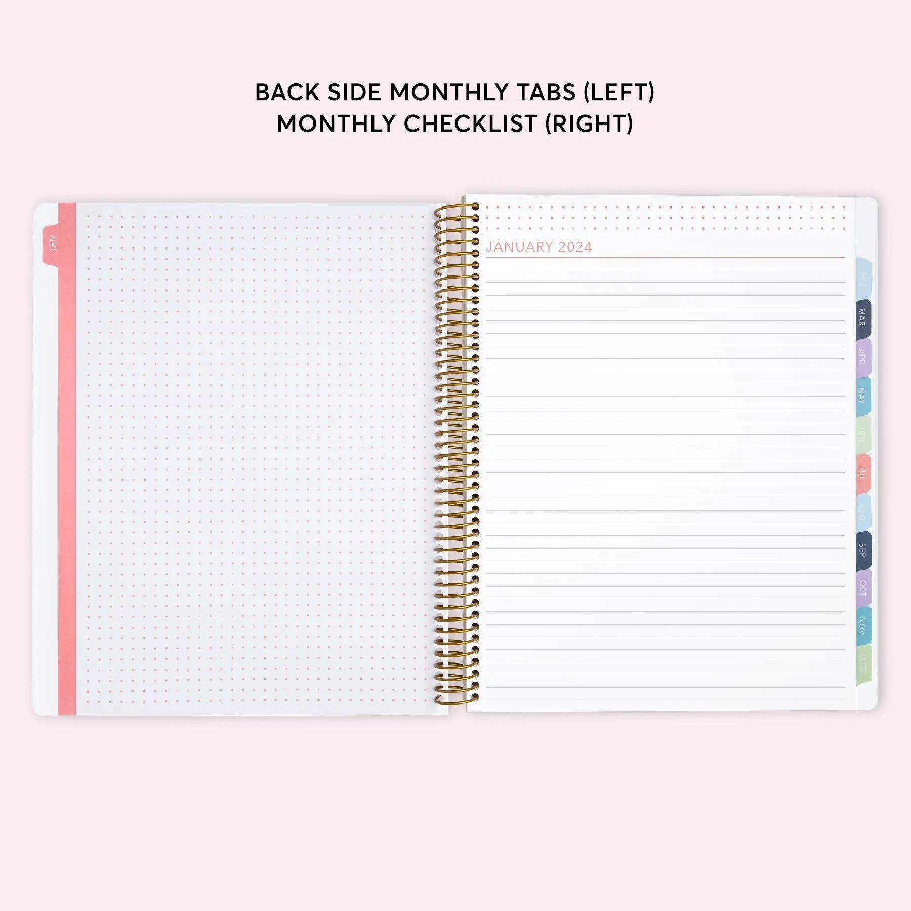 8.5x11 Teacher Planner - Navy Blue Pink Watercolor Floral