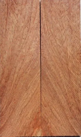 Afzelia Burl Swirly (2 pc) Knife Scaless 1/4" x 1 1/2" x 5" - 8143