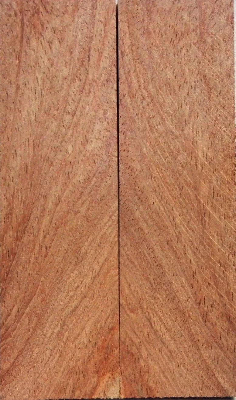 Afzelia Burl Swirly (2 pc) Knife Scaless 1/4" x 1 1/2" x 5" - 8143