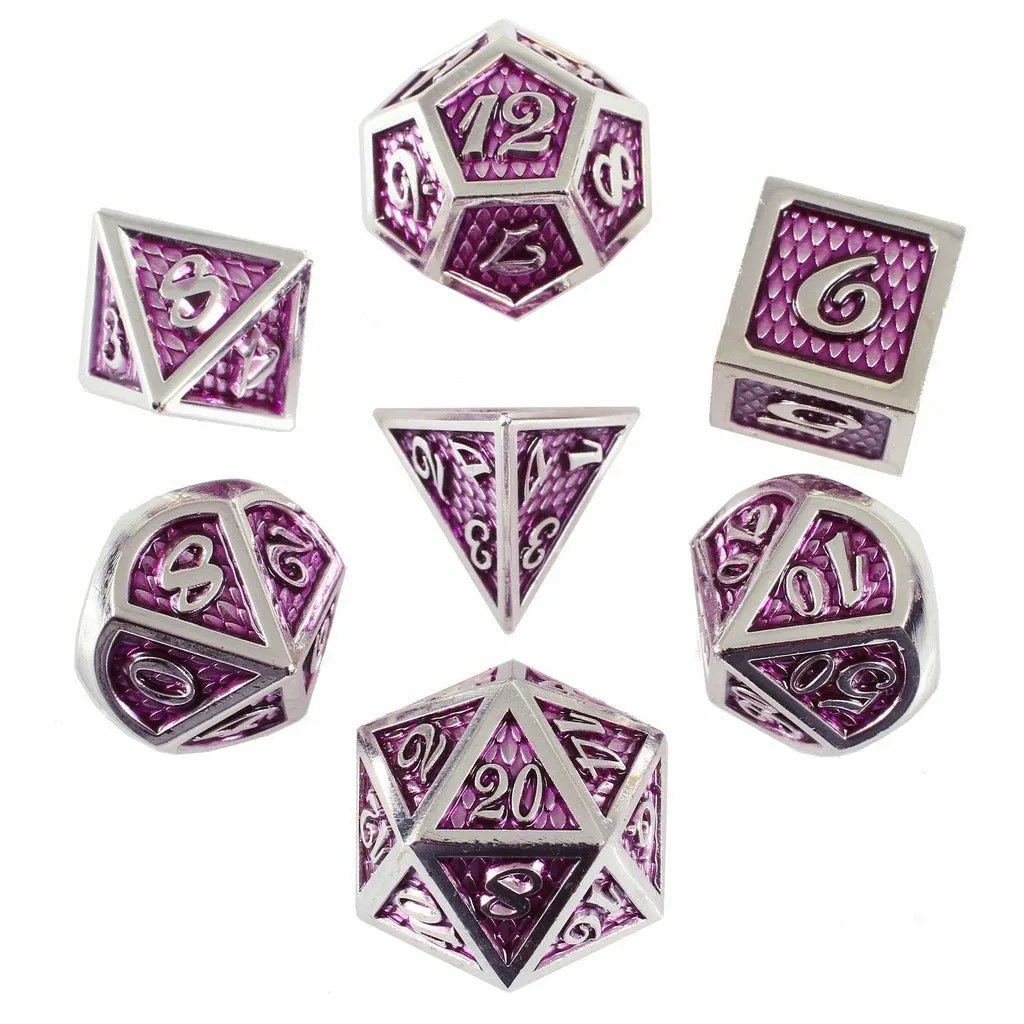 Amethyst Dragon Metal RPG Dice Set