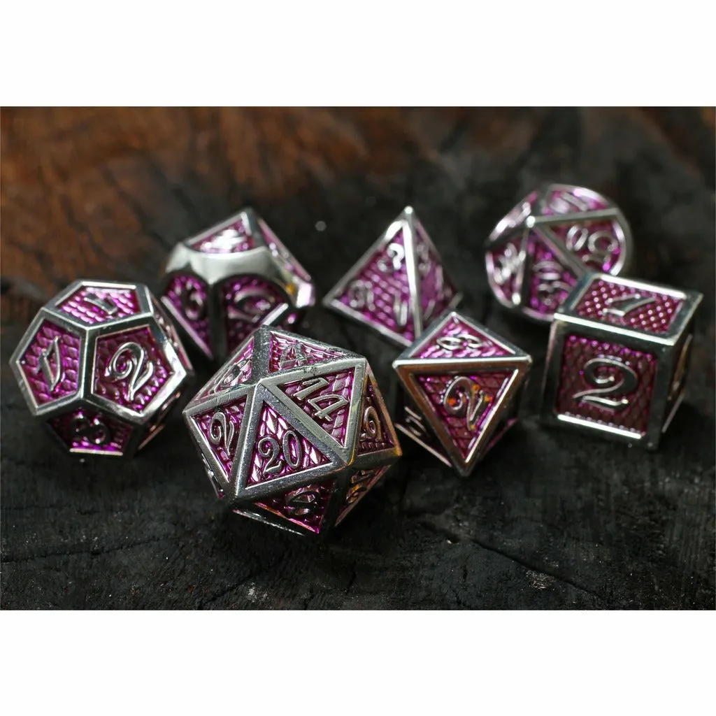Amethyst Dragon Metal RPG Dice Set
