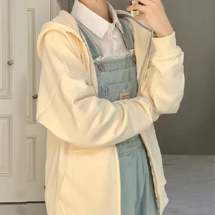 Amozae tomboy outfit 260G New Autumn and Winter Women's Wear Loose Oversize Sweater Cardigan Zipper Couple Coat Women's New Fashion