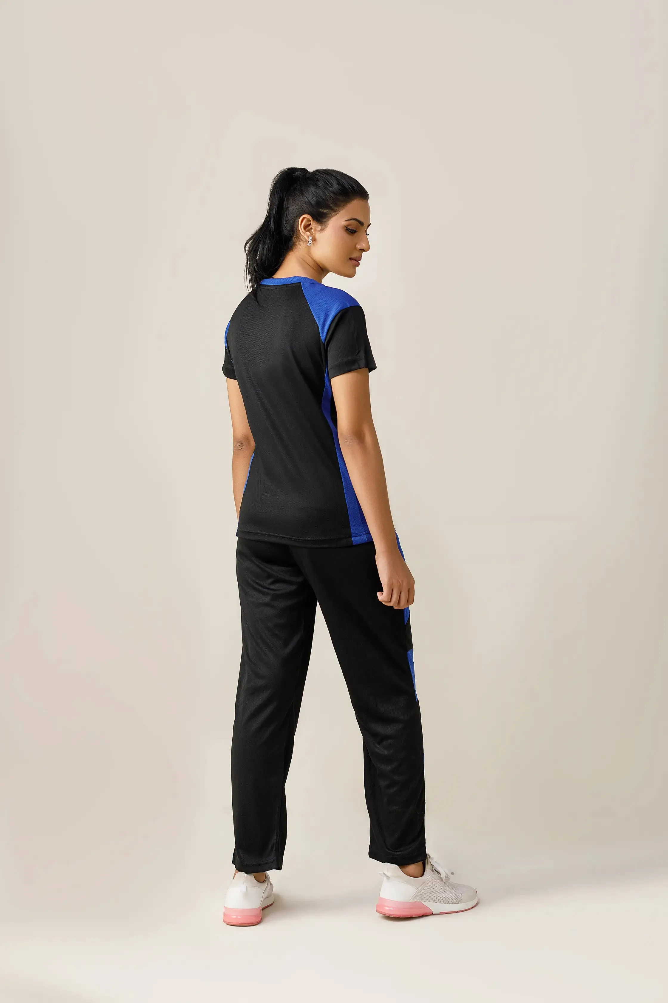 Animal Instinct Activewear Tracksuit (Black and Royal Blue)