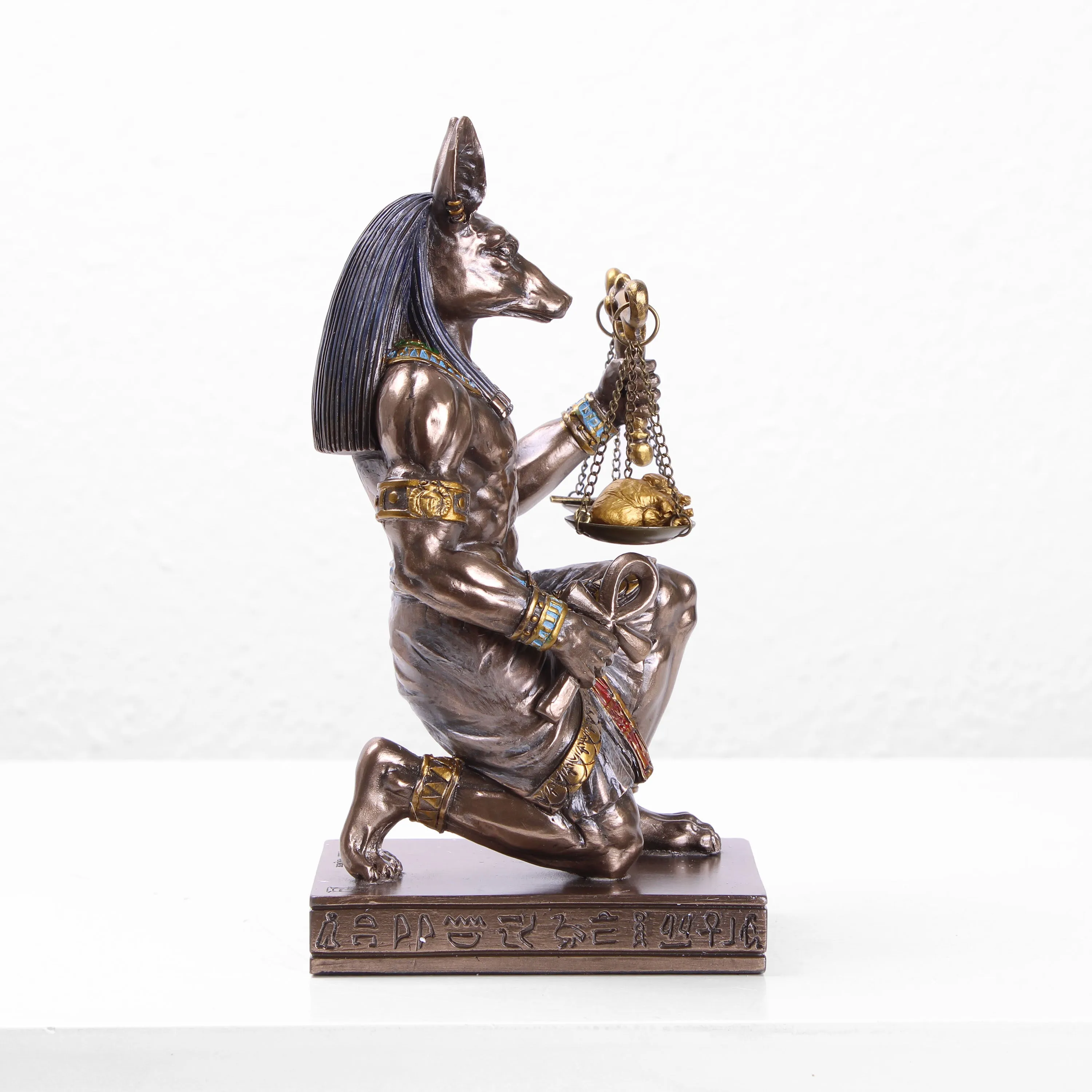 Anubis Kneeling with Scales of Justice (Cold Cast Bronze Sculpture)