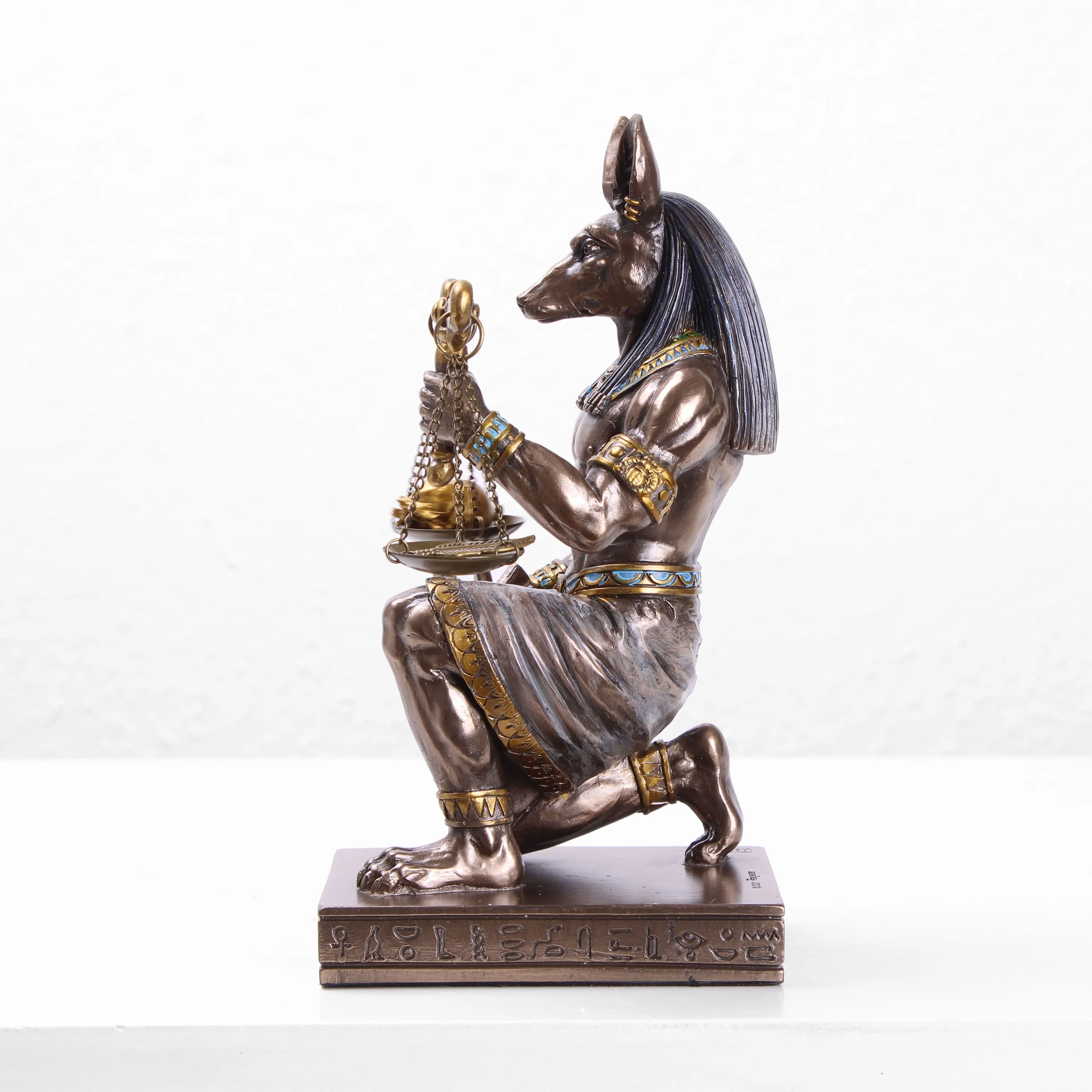 Anubis Kneeling with Scales of Justice (Cold Cast Bronze Sculpture)