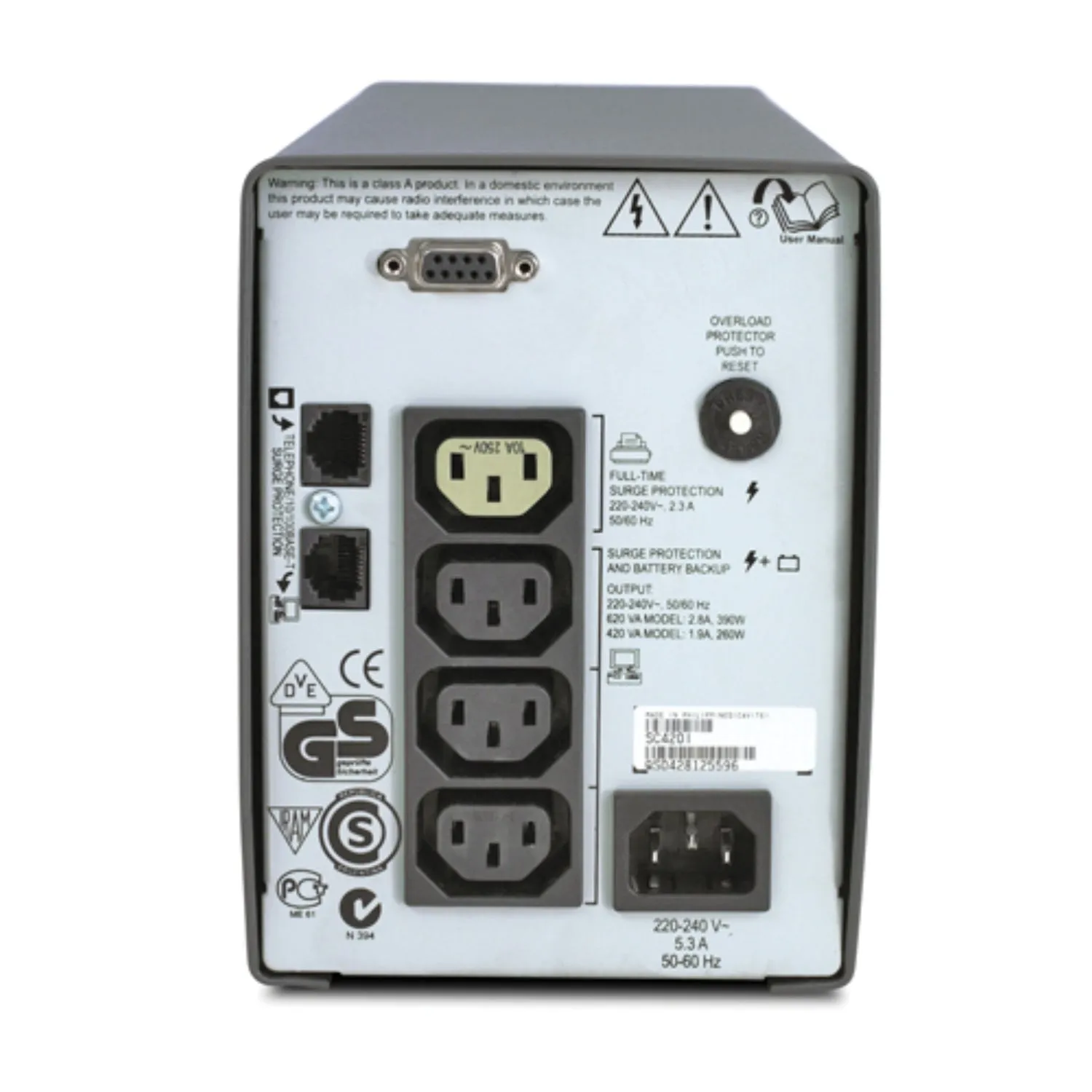 APC SMART-UPS SC420I 420VA 230V (RS-232 interface), Tower