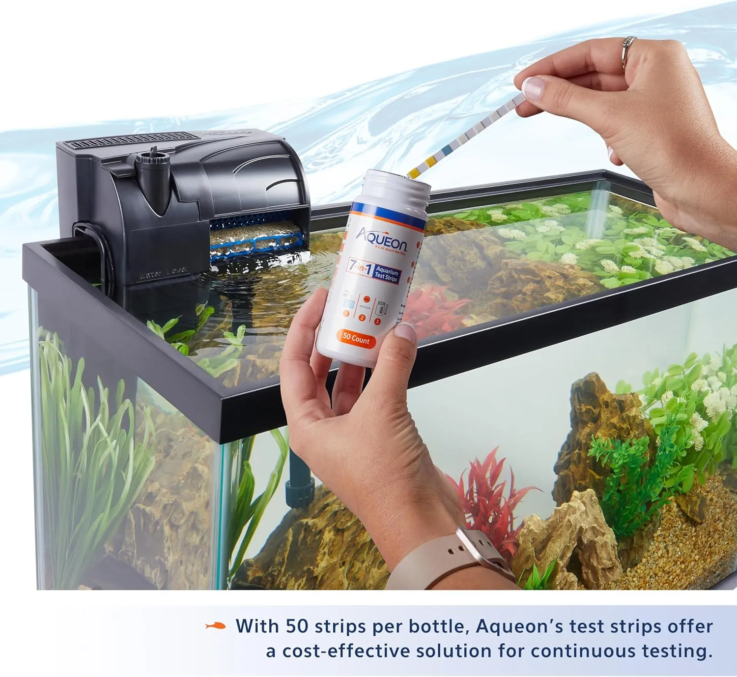 Aqueon 7-in-1 Aquarium Test Strips 50 Count