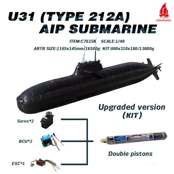 Arkmodel 1/48 Germany U31 212A TYPE Aip Submarine Kit No.7615K