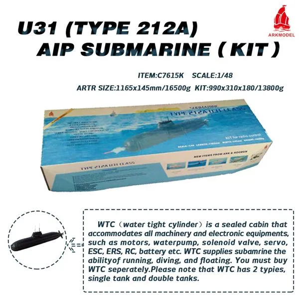 Arkmodel 1/48 Germany U31 212A TYPE Aip Submarine Kit No.7615K