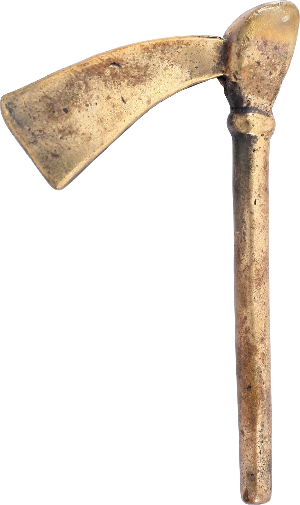 ASHANTI FIGURAL GOLD WEIGHT, BATTLE AXE C.1900, ex: Sir Cecil Armitage Collection