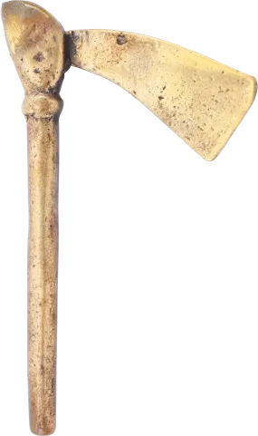 ASHANTI FIGURAL GOLD WEIGHT, BATTLE AXE C.1900, ex: Sir Cecil Armitage Collection