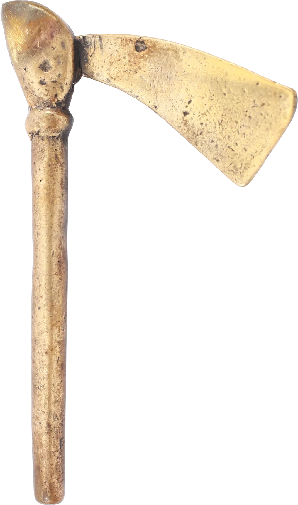 ASHANTI FIGURAL GOLD WEIGHT, BATTLE AXE C.1900, ex: Sir Cecil Armitage Collection