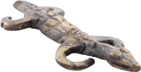 ASHANTI FIGURAL GOLD WEIGHT, CROCODILE C.1900, ex: Sir Cecil Armitage Collection