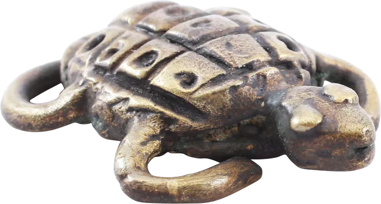 ASHANTI FIGURAL GOLD WEIGHT, TURTLE C.1900, ex: Sir Cecil Armitage Collection