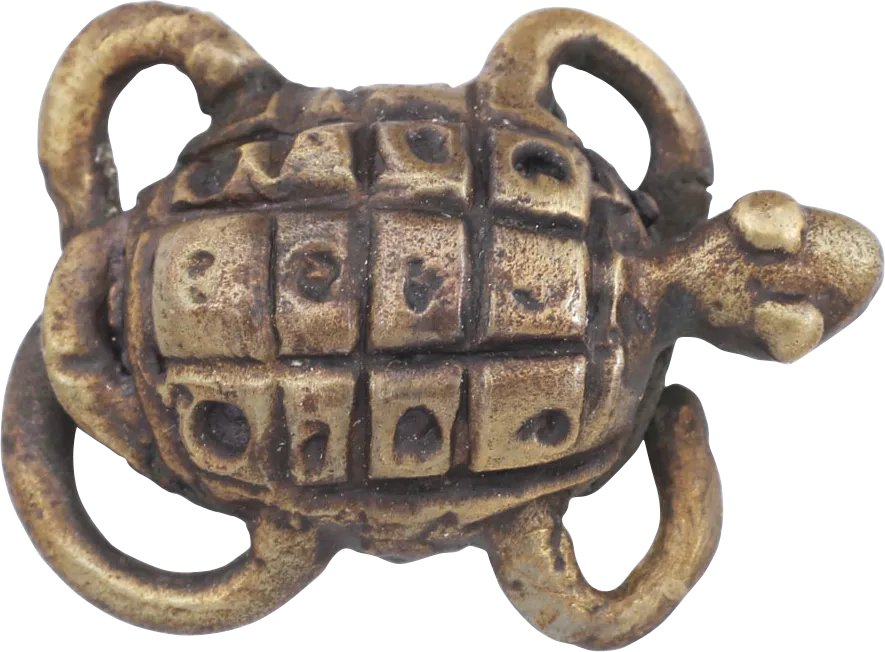ASHANTI FIGURAL GOLD WEIGHT, TURTLE C.1900, ex: Sir Cecil Armitage Collection