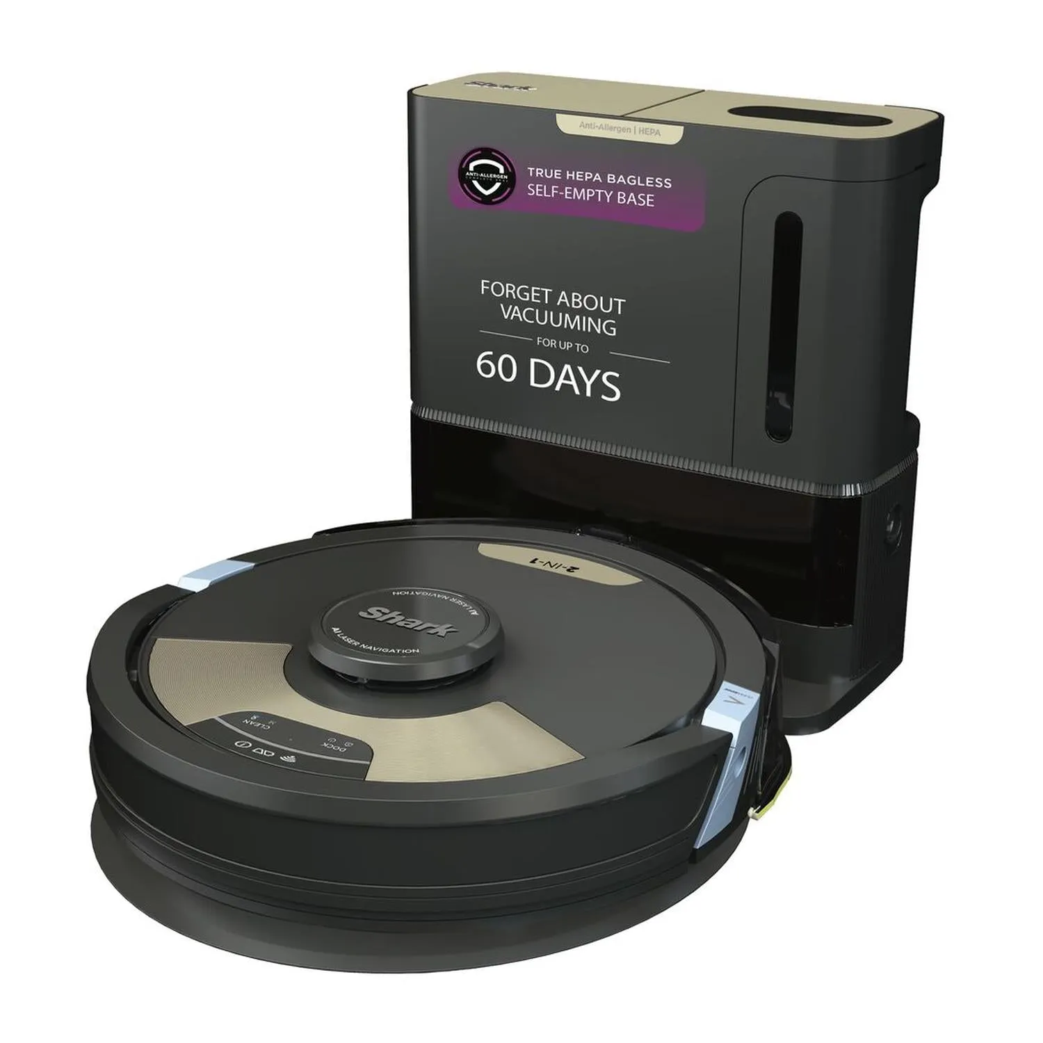 Aspiradora Robot con sistema de autovaciado - Shark Matrix Plus 2 en 1, Negro RV2610WAMX