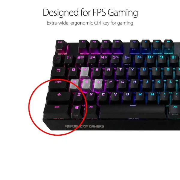 ASUS ROG Strix Scope RGB Mechanical Gaming Keyboard with Cherry MX Red Switches