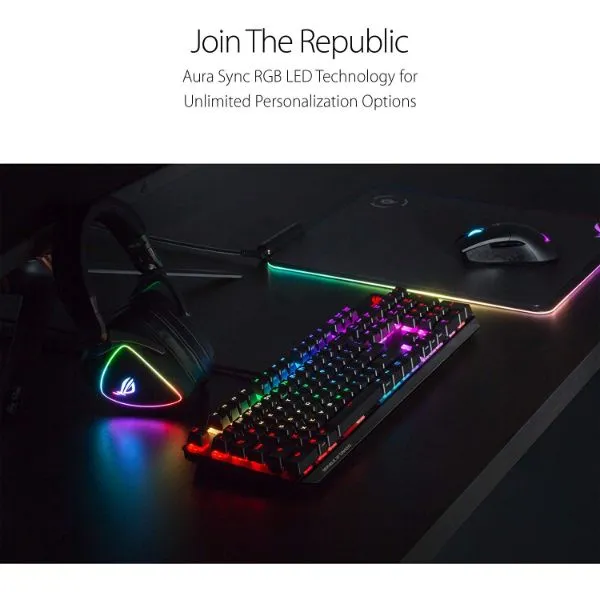 ASUS ROG Strix Scope RGB Mechanical Gaming Keyboard with Cherry MX Red Switches