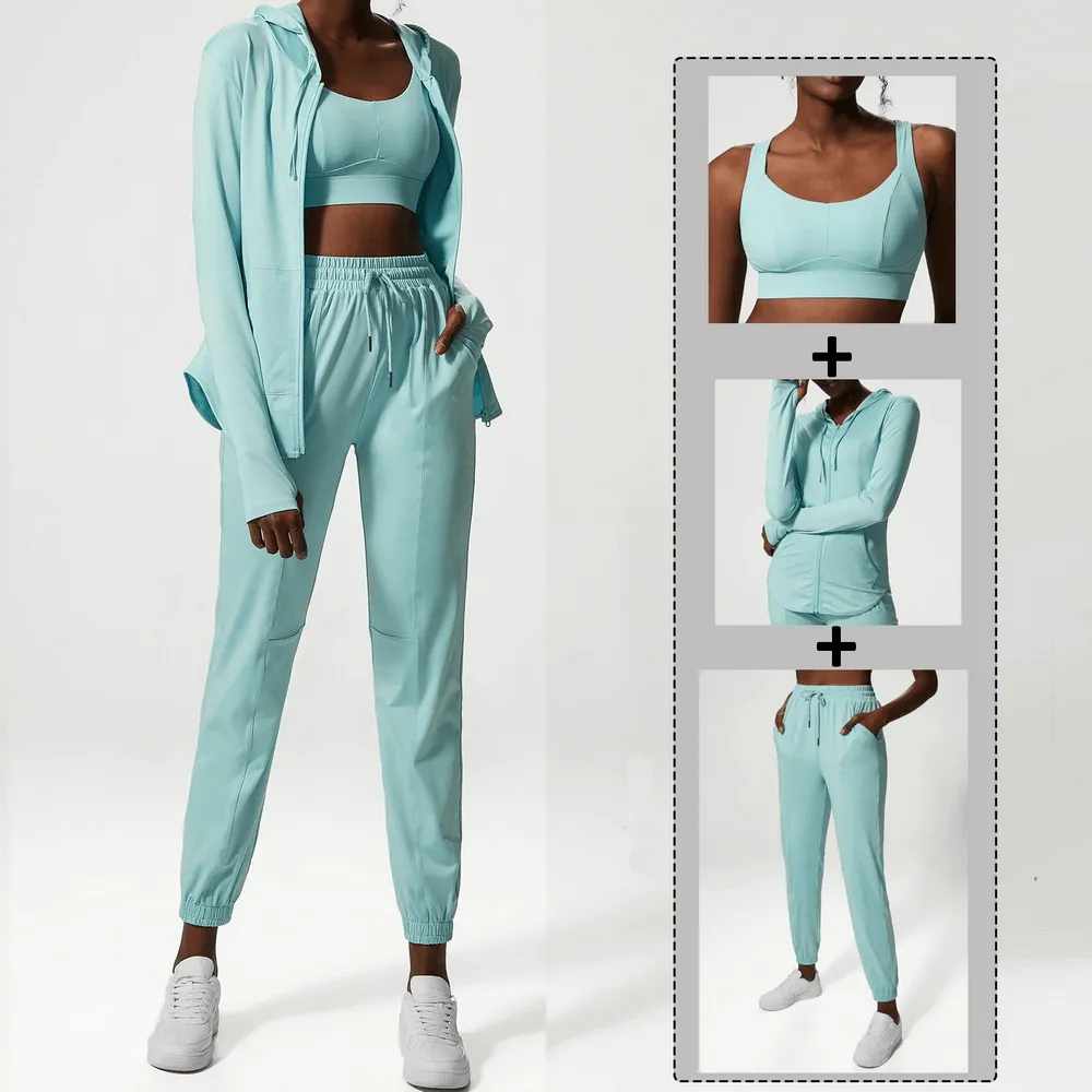 Athletic Clothing Set for Womens in Three Tones - SF2090