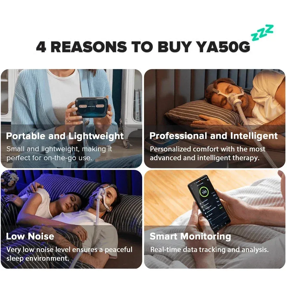 Auto CPAP APAP: Portable Ventilator for Sleep Apnea Syndrome and OSA, Featuring Bluetooth Functionality to Combat Snoring and Improve Sleep Quality