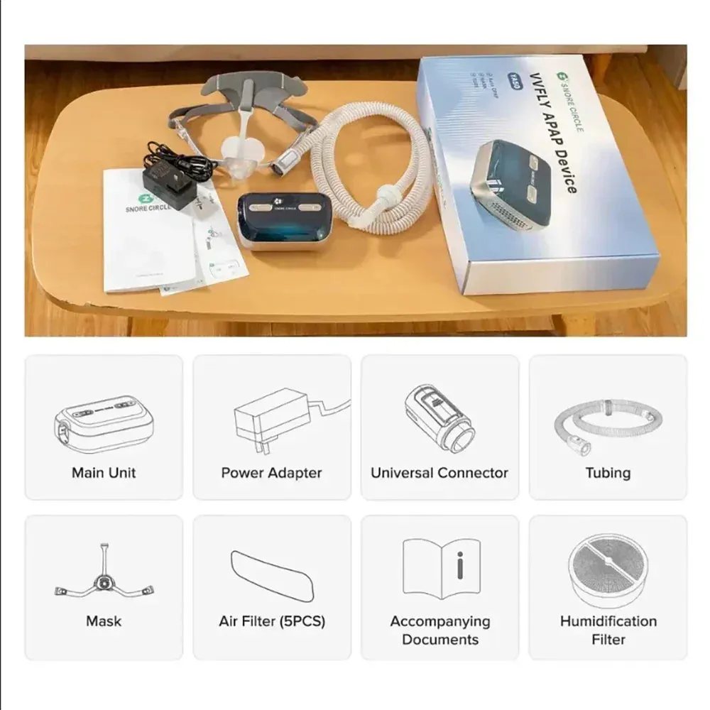 Auto CPAP APAP: Portable Ventilator for Sleep Apnea Syndrome and OSA, Featuring Bluetooth Functionality to Combat Snoring and Improve Sleep Quality
