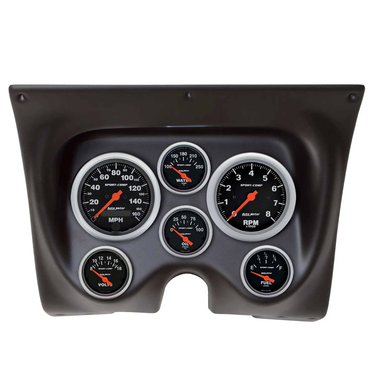 AutoMeter 7020-SC DIRECT FIT DASH KIT; CAMARO/FIREBIRD 67-68; TACH/MPH/FUEL/OILP/WTMP/VOLT; SPORT-