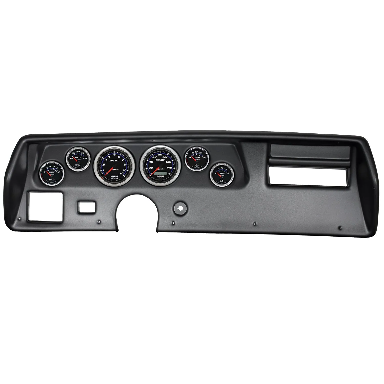 AutoMeter 7025-CB DIRECT FIT DASH KIT; CHEVELLESS/ELCAMINO/MONTE 70-72; RPM/MPH/FUEL/OILP/WTMP/BAT