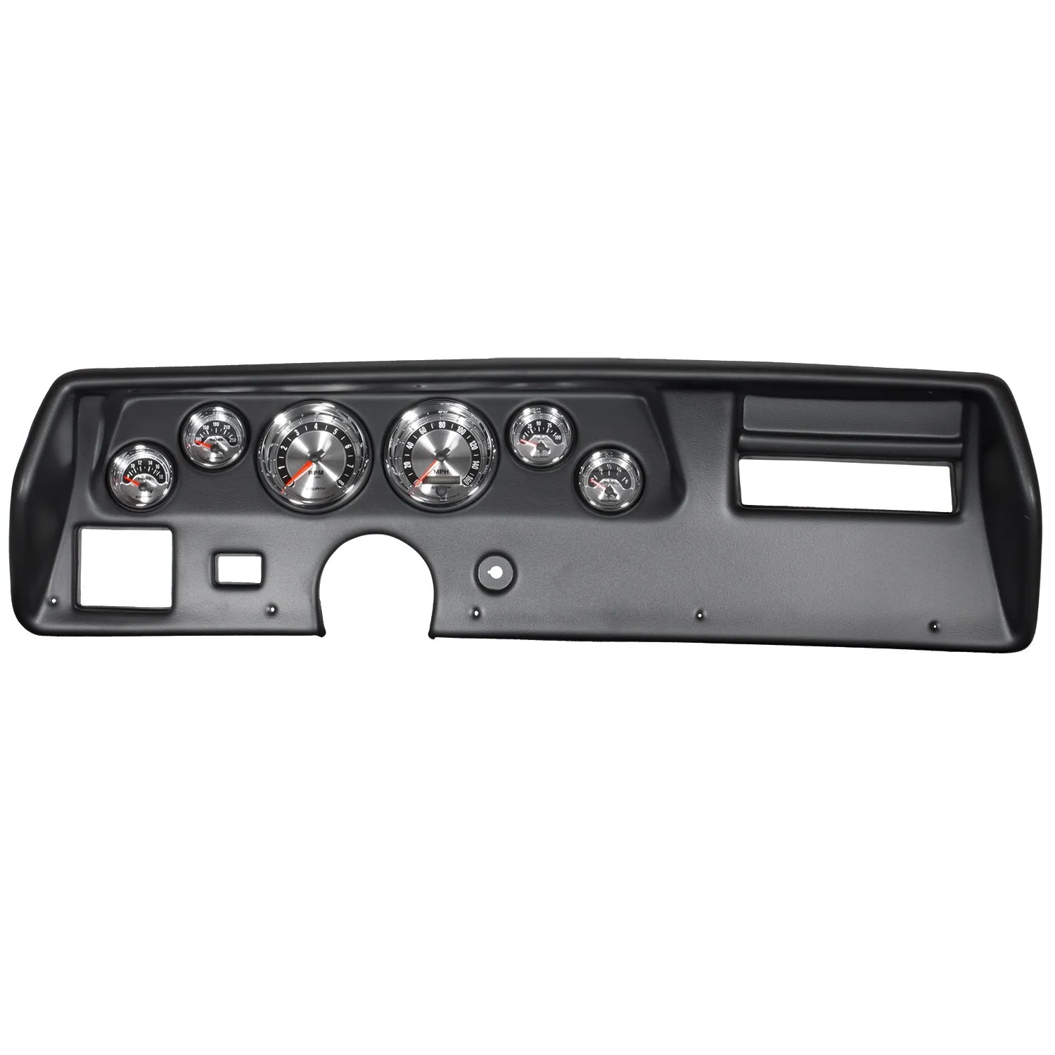 AutoMeter 7025 DIRECT FIT DASH KIT; CHEVELLESS/ELCAMINO/MONTE 70-72; RPM/MPH/FUEL/OILP/WTMP/BAT