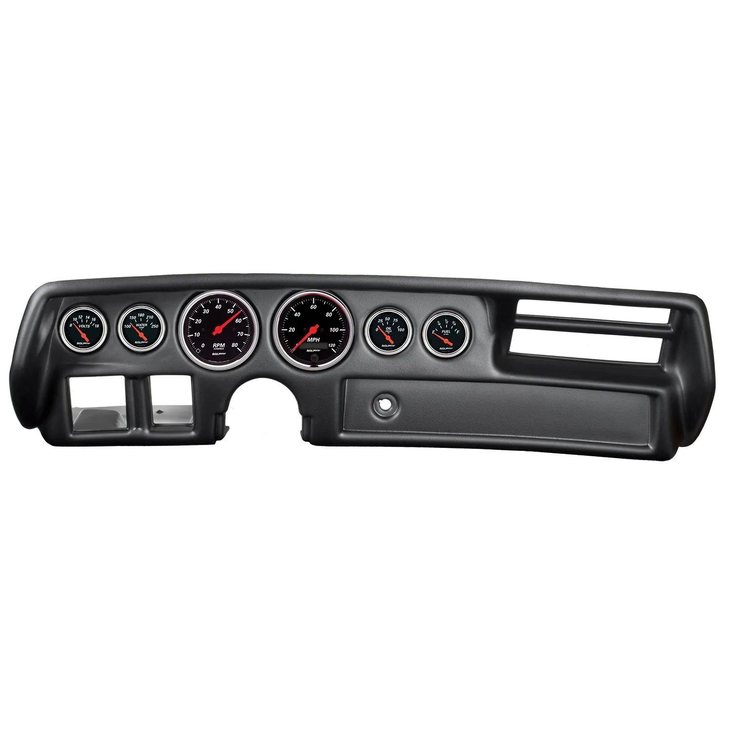 AutoMeter 7026-DB DIRECT FIT DASH KIT; CHEVELLE/ELCAMINO/MALIBU 70-72; RPM/MPH/FUEL/OILP/WTMP/VOLT