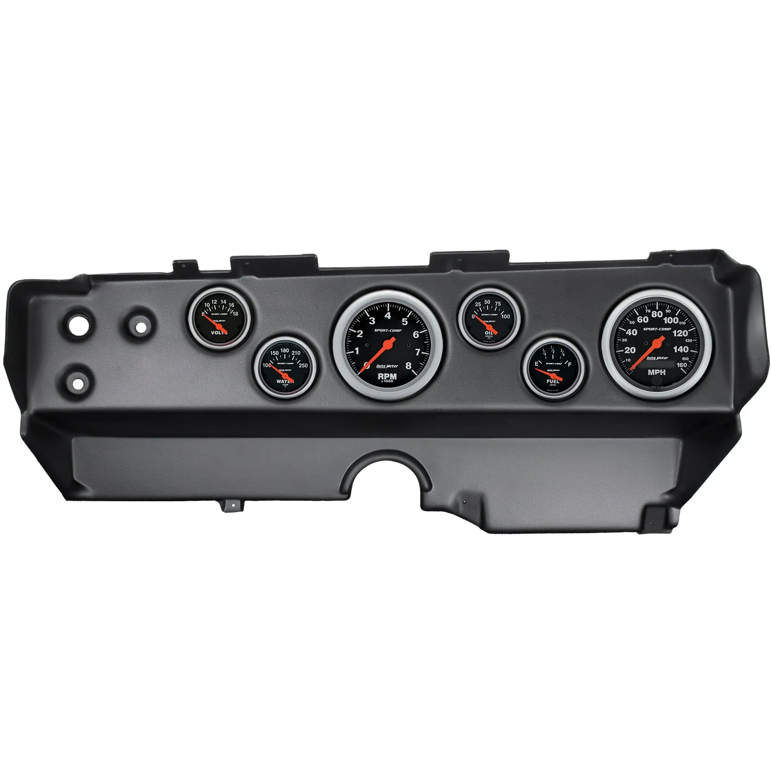 AutoMeter 7029-SC DIRECT FIT DASH KIT; EBODY/CUDA/CHALLENGER 70-74; TACH/MPH/FUEL/OILP/WTMP/VOLT;