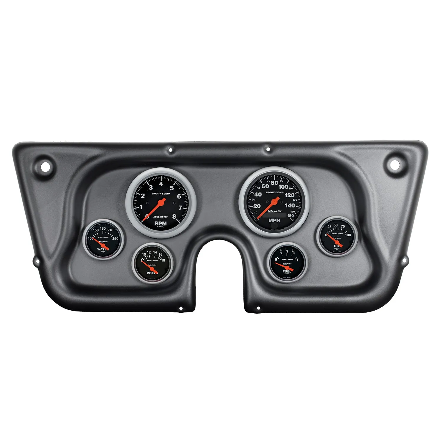 AutoMeter 7032-SC DIRECT FIT DASH KIT; CHEVY TRUCK C/K/K5/SUBRBN 67-72; RPM/MPH/FUEL/OILP/WTMP/BAT