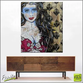 Baby Blues 120cm x 100cm Sexy Lingerie 50 Shades of Grey Book Page Urban Pop art Painting (SOLD)