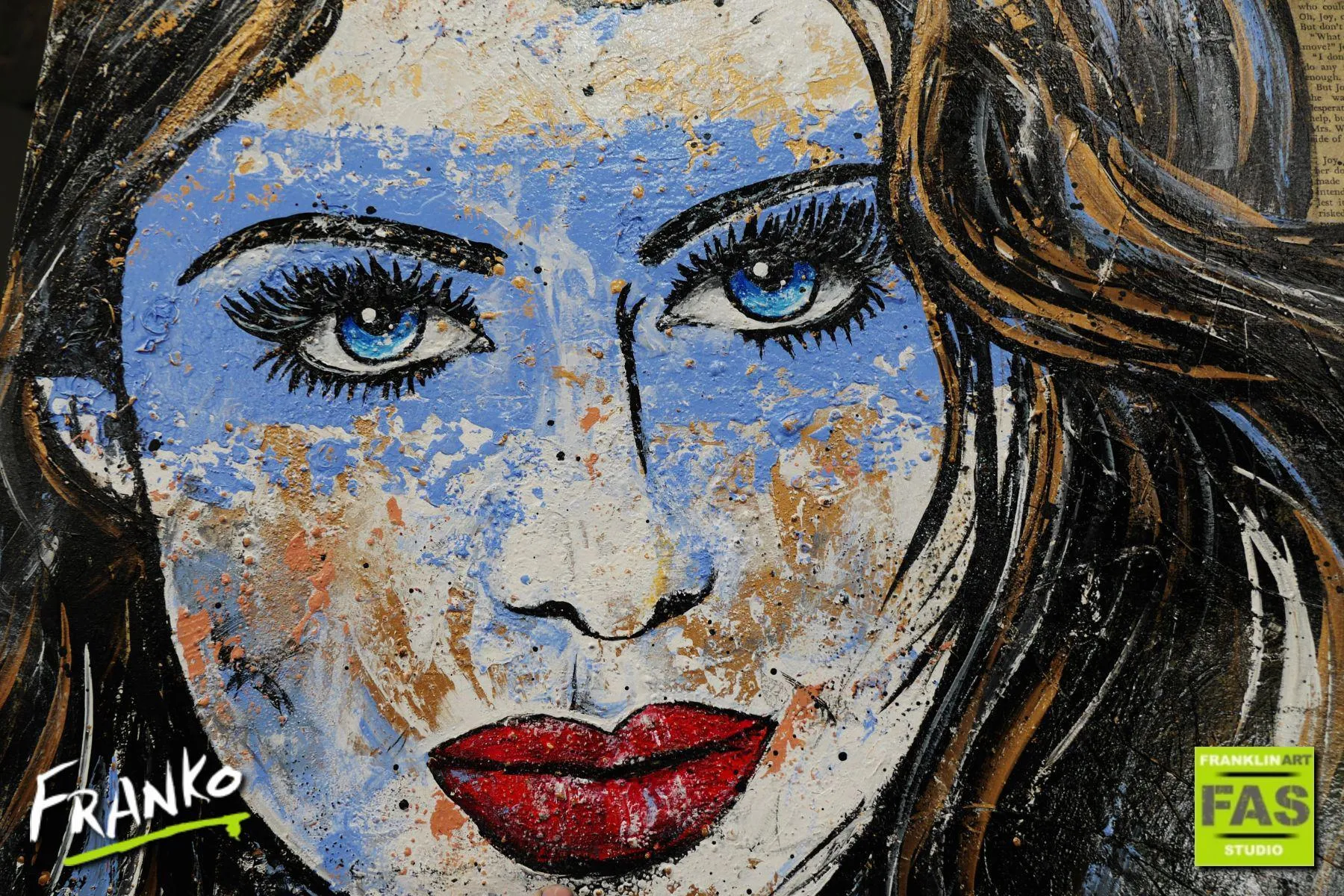 Baby Blues 120cm x 100cm Sexy Lingerie 50 Shades of Grey Book Page Urban Pop art Painting (SOLD)