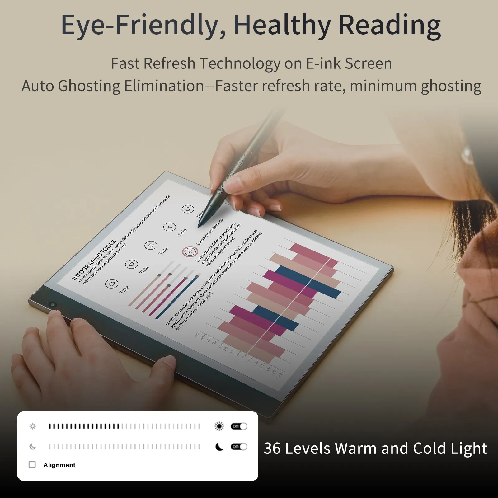 Bigme inkNote color  -Kaleido3 10.3'' E-reader with case and stylus