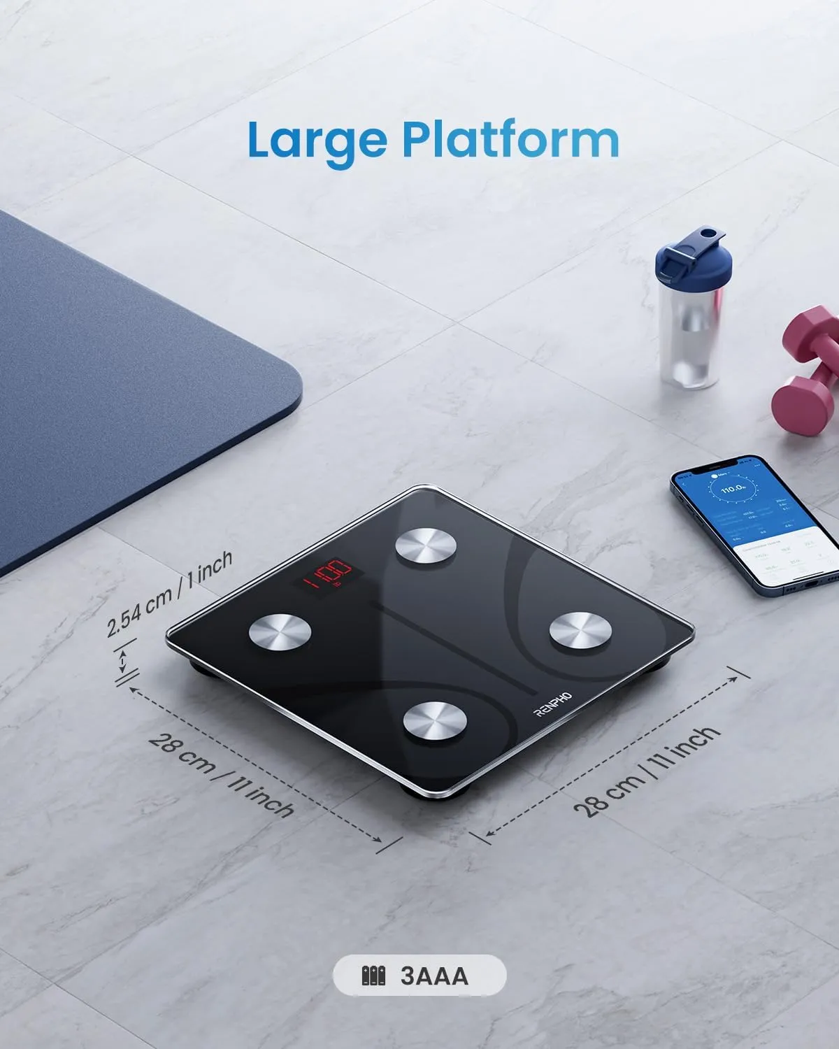 Bluetooth Body Fat Scale, Smart BMI Scale Digital Bathroom Weight Scale, Body Composition Analyzer with Smartphone App