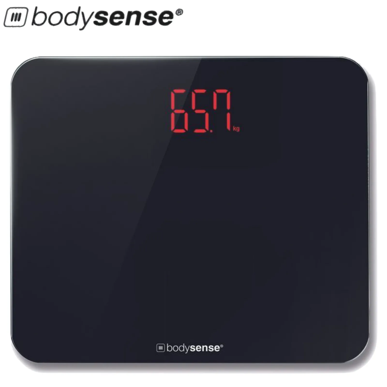 BodySense 200Kg Wide Platform Black Digital Bathroom Scale Electronic Weight