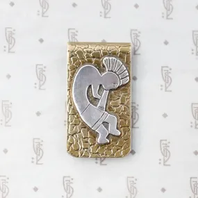Brass & Silver Vintage Kokopelli Money Clip