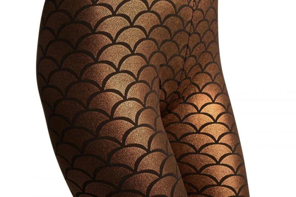 Brown Shiny Mermaid Scales Leggings