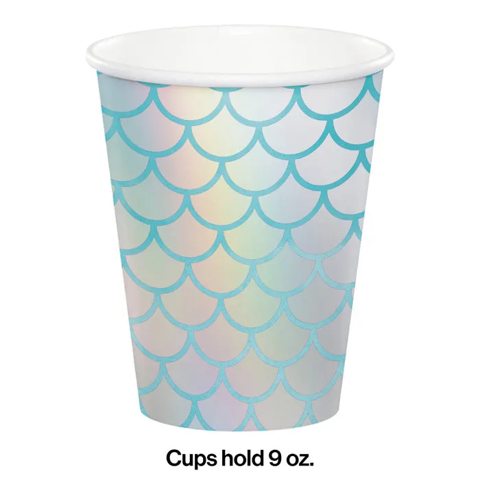 Bulk Iridescent Mermaid Paper Cups (96 per Case)